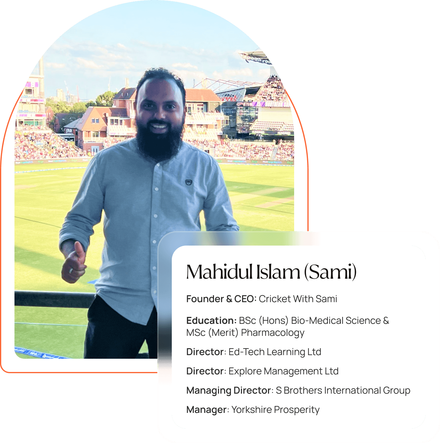 Mahidul Islam (Sami)- CEO & Founder Cricket With Sami